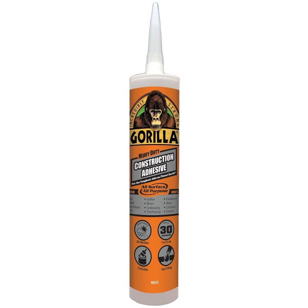 12 Pack Gorilla 8010003 Gorilla Heavy Duty Construction Adhesive - 9 oz Cartridge