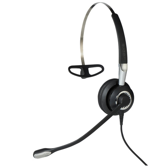 Jabra Biz 2400 II Quick Disconnect On-Ear Mono Headset - Noise-Cancelling and Corded Lightweight Headphone with HD Voice and Soft Head Cushioning for Deskphones