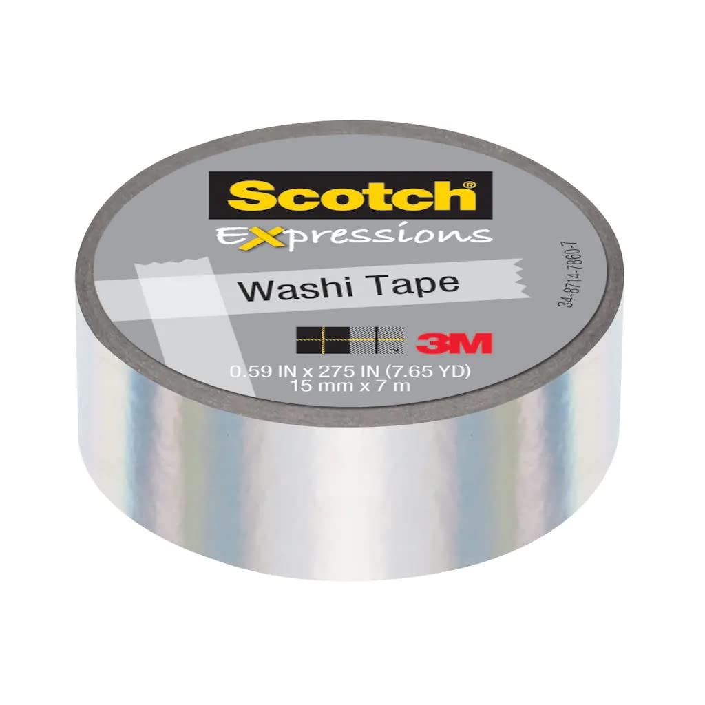 3M Expressions Washi Tape Iridescent White