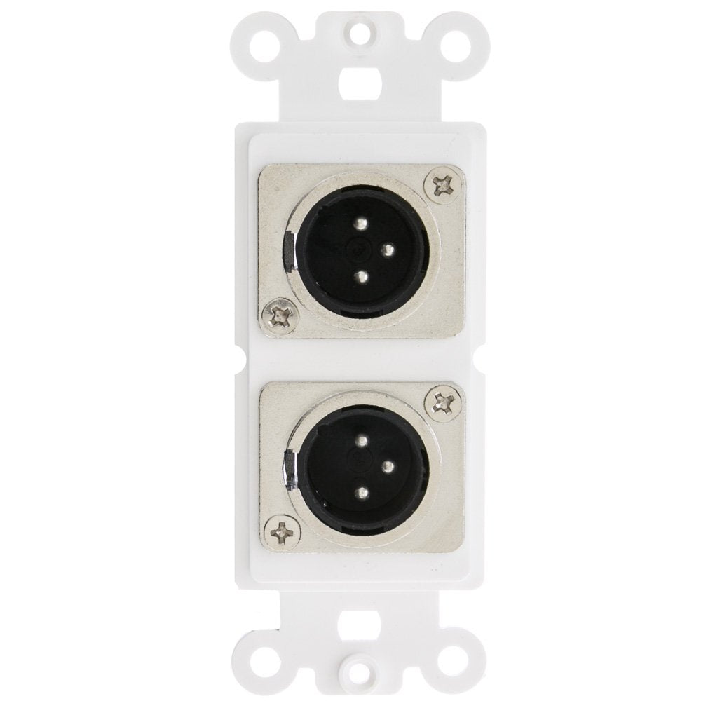CableWholesale Decora Wall Plate Insert Dual XLR Male