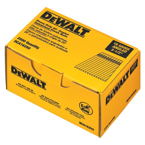 DEWALT Finish Nails, 2-1/2-Inch, 16GA, 20-Degree, 2000-Pack (DCA16250)