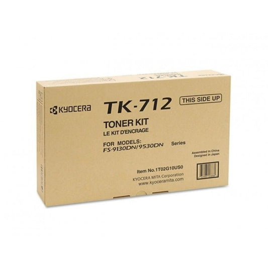 Kyocera Mita TK-712 1T02G10US0 FS-9130DN 9530DN Toner Kit (Black) in Retail Packaging