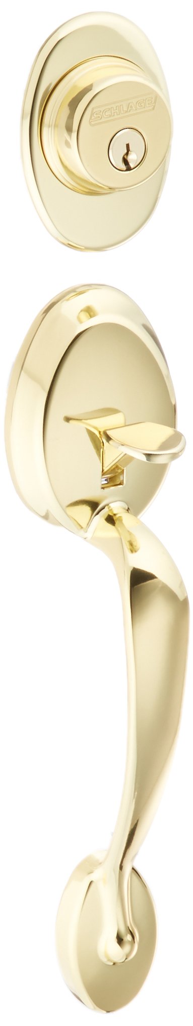 Schlage Plymouth F58 PLY 605 Exterior Handleset Bright Brass
