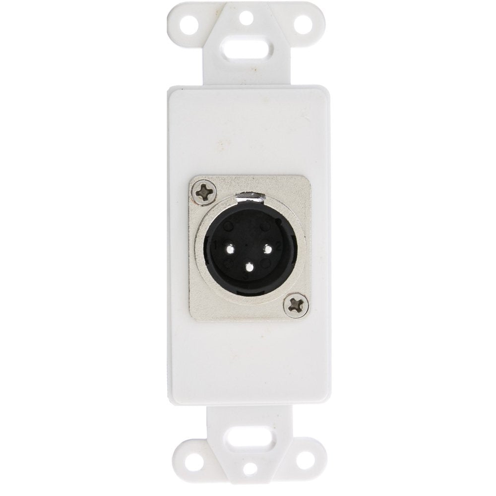 CableWholesale Decora XLR Male Wall Plate Insert, White
