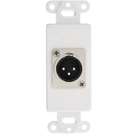 CableWholesale Decora XLR Male Wall Plate Insert, White
