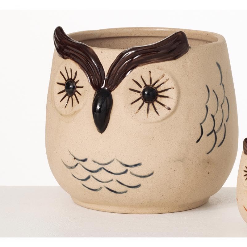 Sullivans Owl Ceramic Planter 6in 2-Pack