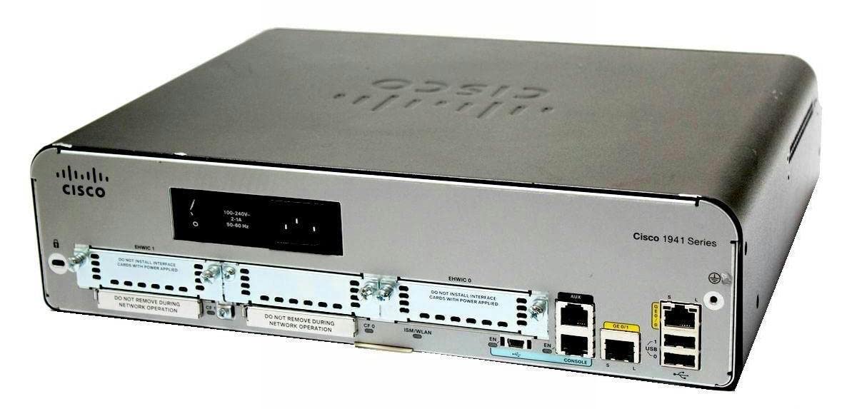 Cisco CISCO1941/K9-RF 1941 Integrated Services Router - - 2 Ports - 5 Slots - Rack-mountable, Wall Mountable