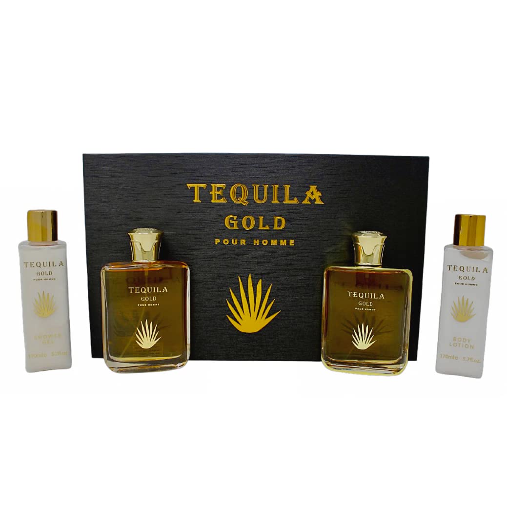 TEQUILA 4-Piece Gold Tequila Set