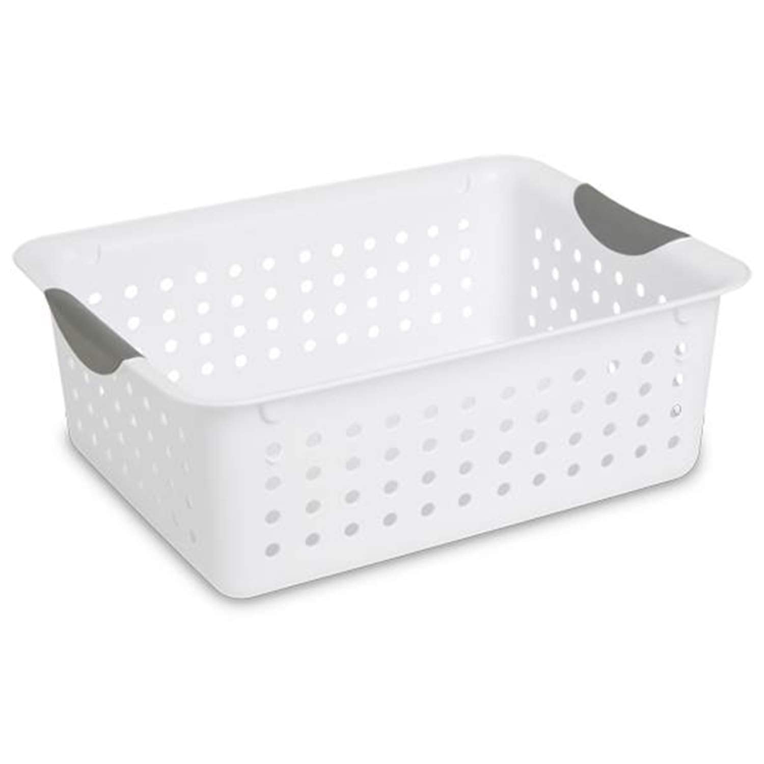 Sterilite Medium Ultra Basket, Closet Organizer Bin, Cabinets, Pantry, Shelving and Countertop Space, Open Container, White, 1-Pack