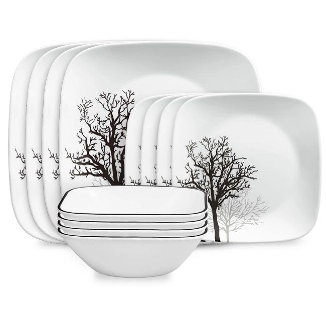 Corelle Timber Shadows 12-Piece Dinnerware Set