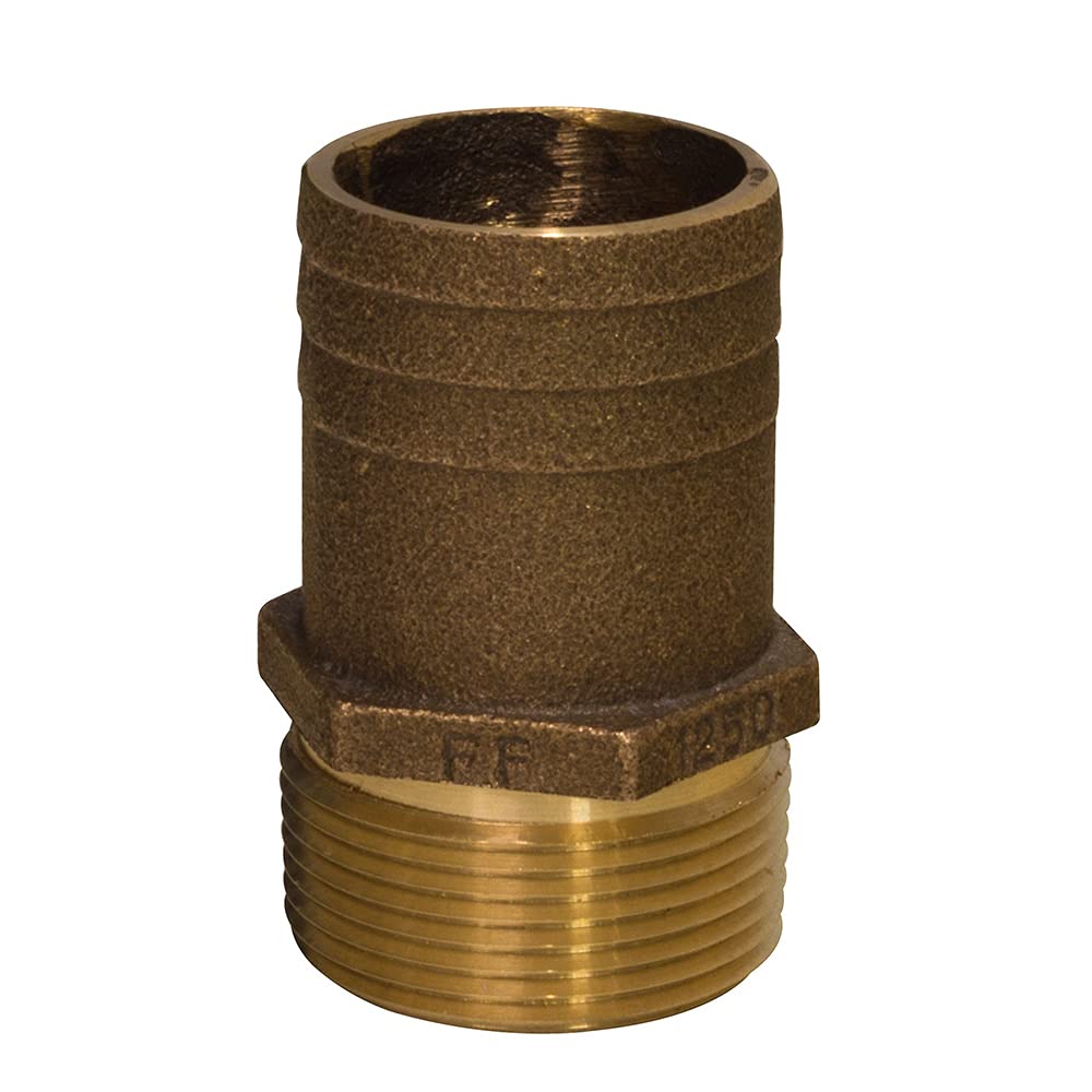 GROCO 1-1/4" NPT x 1-1/2" Bronze Pipe Hose Fitting