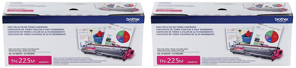 Brother TN225M High Yield Toner Cartridge 2 Pack