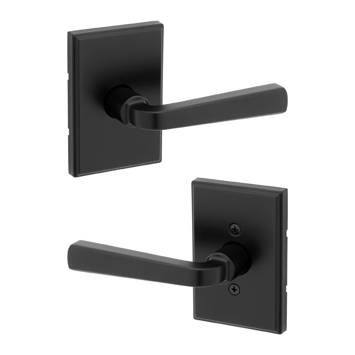 Kwikset Trafford Matte Black Passage Door Lever