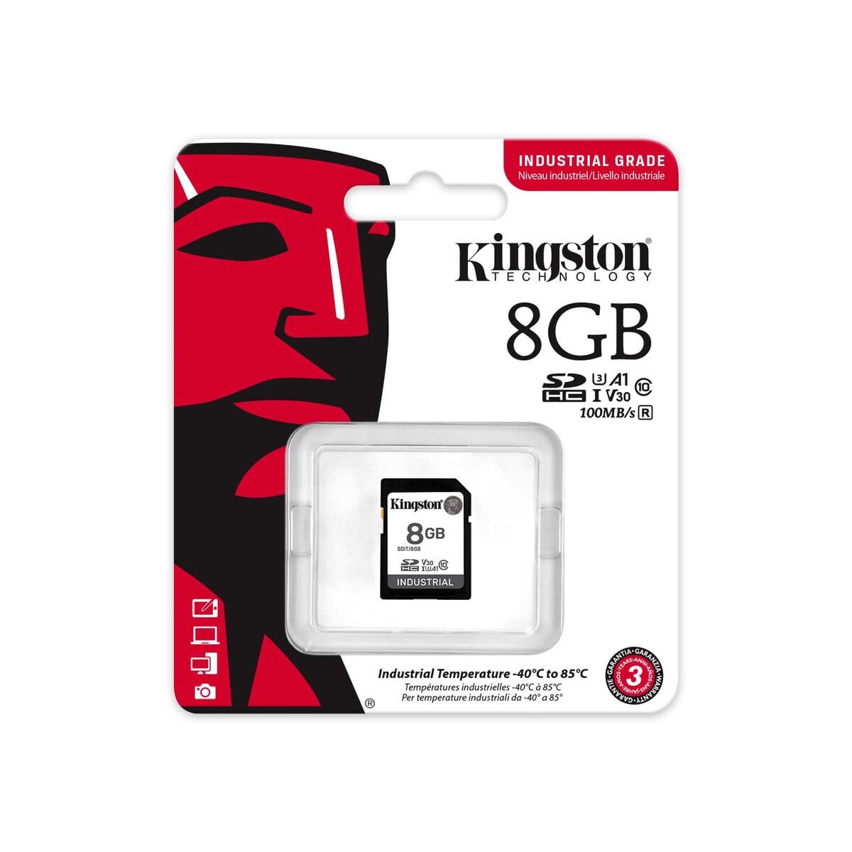 Kingston Industrial SD Card 8GB UHS-I U3 V30 A1