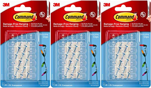 Command 17026CLR-ES Decorating Clips, Clear, 20-Clips 3 Pack