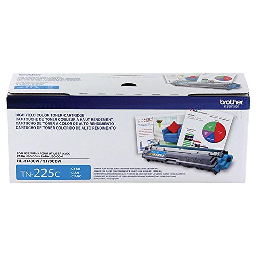 Brother Genuine High Yield Toner Cartridge, TN225C, Replacement Cyan Toner, Page Yield Up To 2,200 Pages, Amazon Dash Replenishment Cartridge, TN225