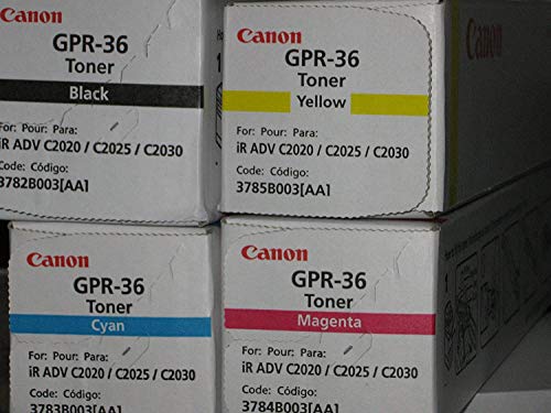 WCI Best Value Pack of All (4) Genuine Canon GPR-36 Toner Cartridges + FREE 25 Restaurant Gift Certificate (1 each of BK/CY/MG/YE) for: Canon ImageRunner Advance C2020/C2030/C2225/C2230 Series.