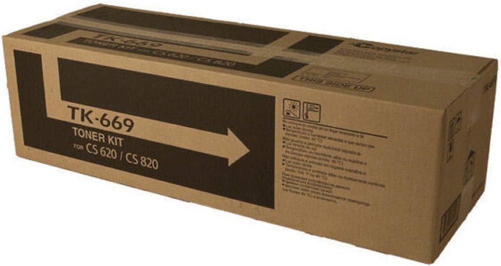 KYOCERA 1T02KP0CS0 Model TK-669 Black Toner Cartridge for use Copystar CS620, CS820, TASKalfa 620 and 820 Multifunctional Printers; Up to 55000 Pages Yield at 5% Average Coverage