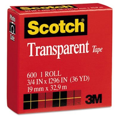 3M Transparent Tape 3/4'' x 1296'' 144 Rolls