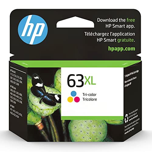 HP 63XL Tri-color High-Yield Ink Cartridge F6U63AN