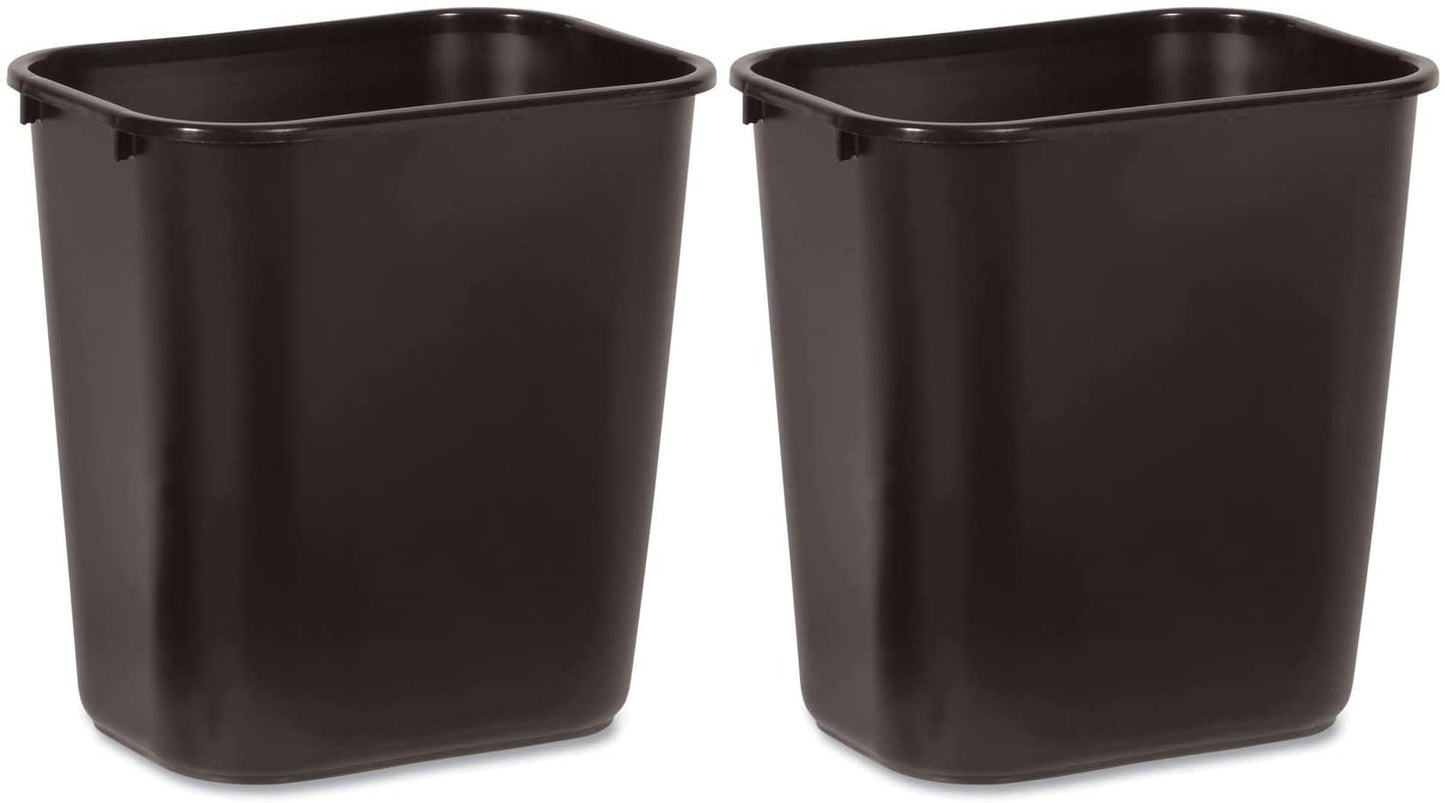 Rubbermaid Deskside Wastebasket 295600BK 7 gal Black 2-Pack