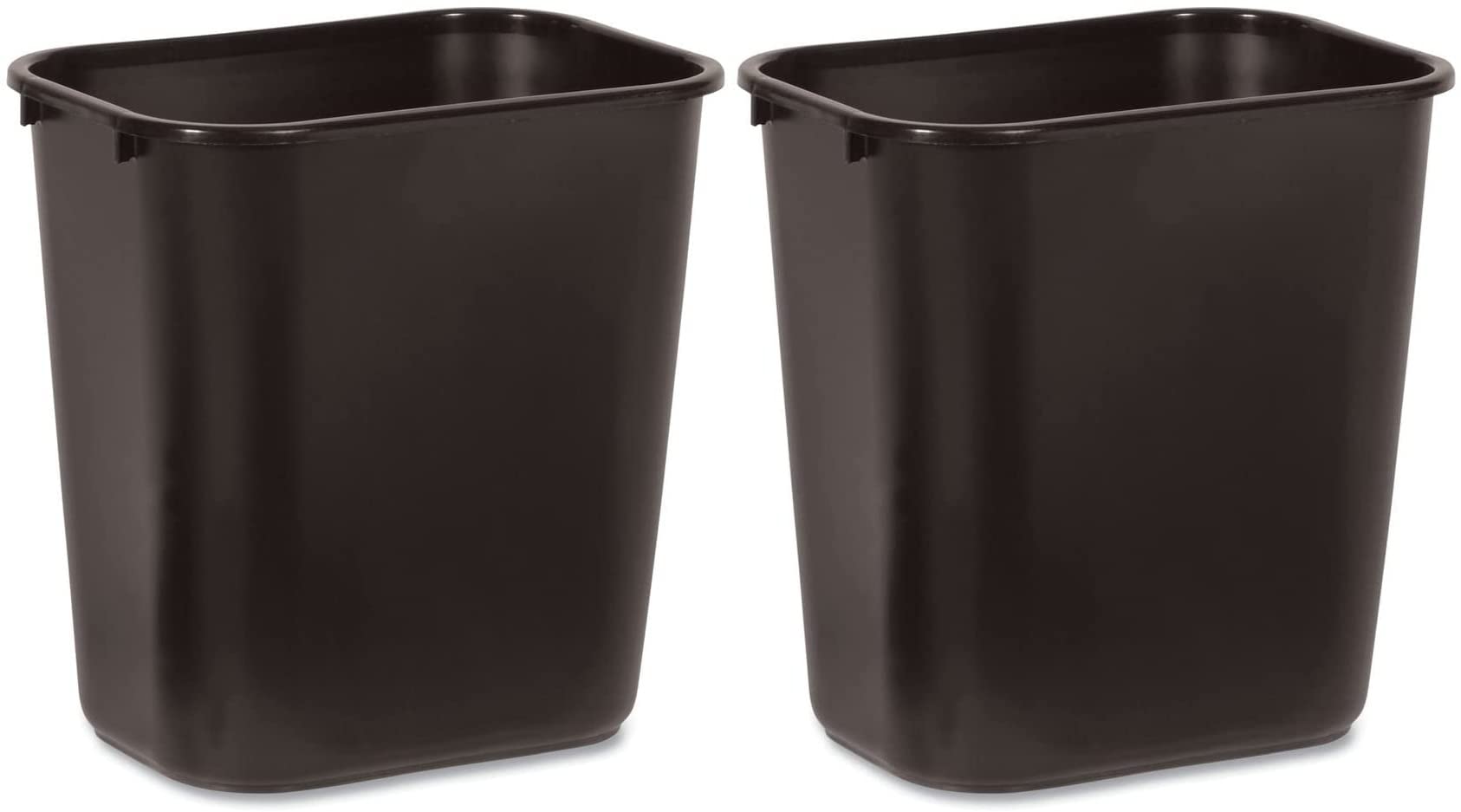 Rubbermaid Deskside Wastebasket 295600BK 7 gal Black 2-Pack