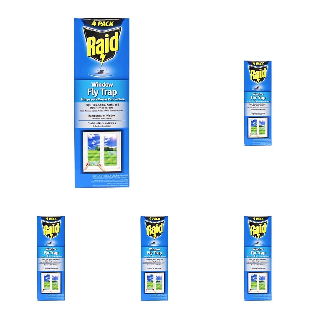 Raid Window Fly Traps, 4 Traps Pack of 5
