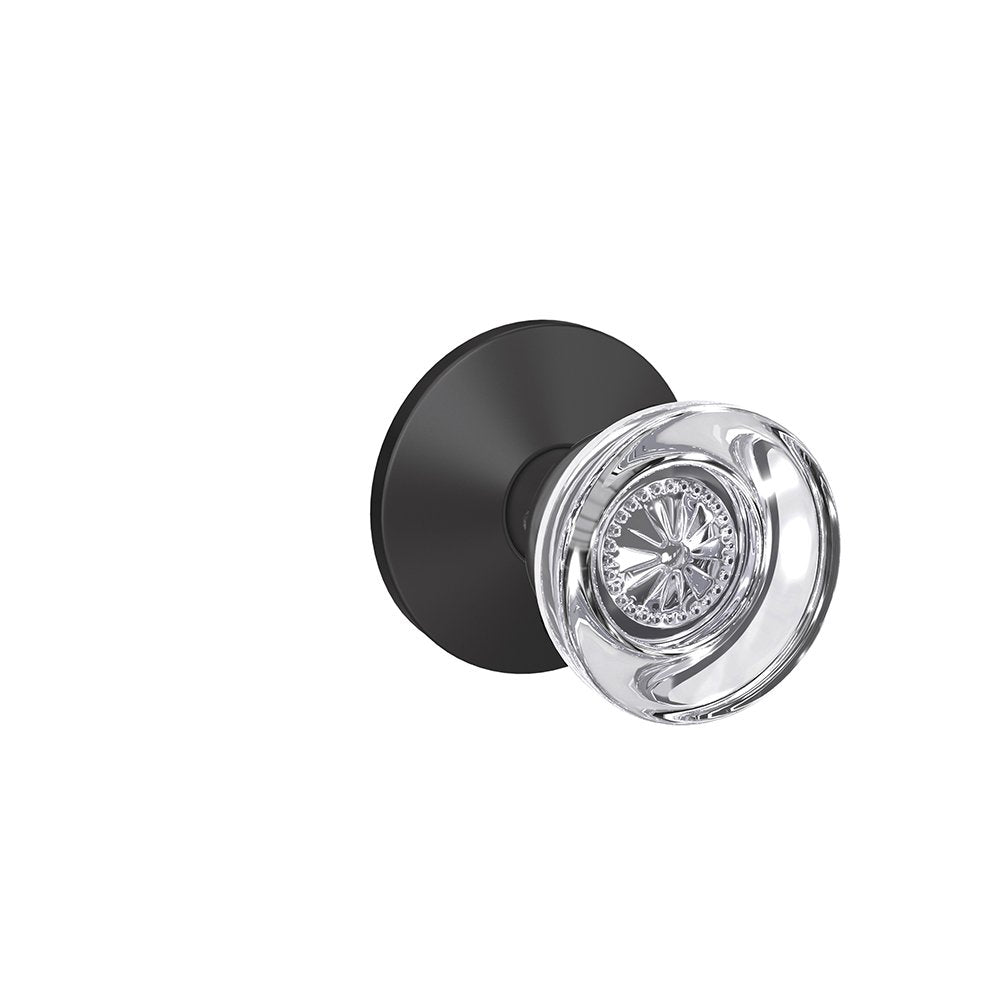 Schlage Hobson Glass Knob FC21 HOB 622 KIN Matte Black