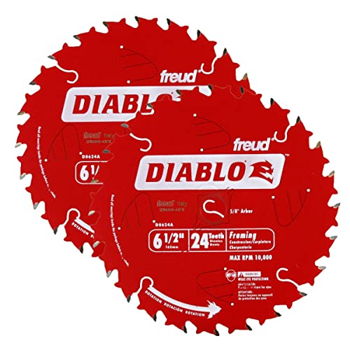 Diablo D0624A 6-1/2" 24T Framing Saw Blades 2-Pack