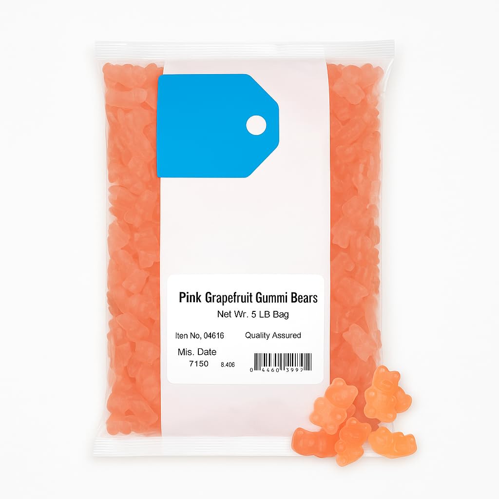 Confectionery Pink Grapefruit Gummi Bears, 5 Pound Bag 628200