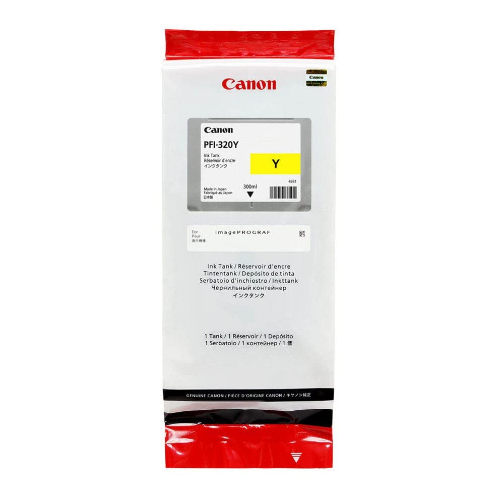 Canon PFI-320Y (2893C001AA) High Yield Ink Cartridge (Yellow) in Retail Packaging