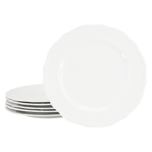 Elama Henryi 6 Piece Porcelain Dinner Plate Set