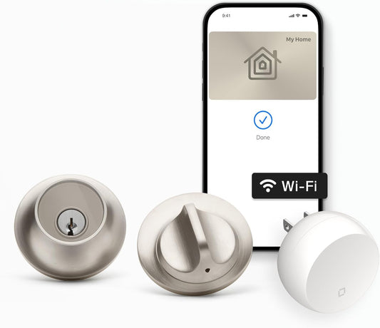 Level Lock+ WiFi Smart Deadbolt, Satin Nickel