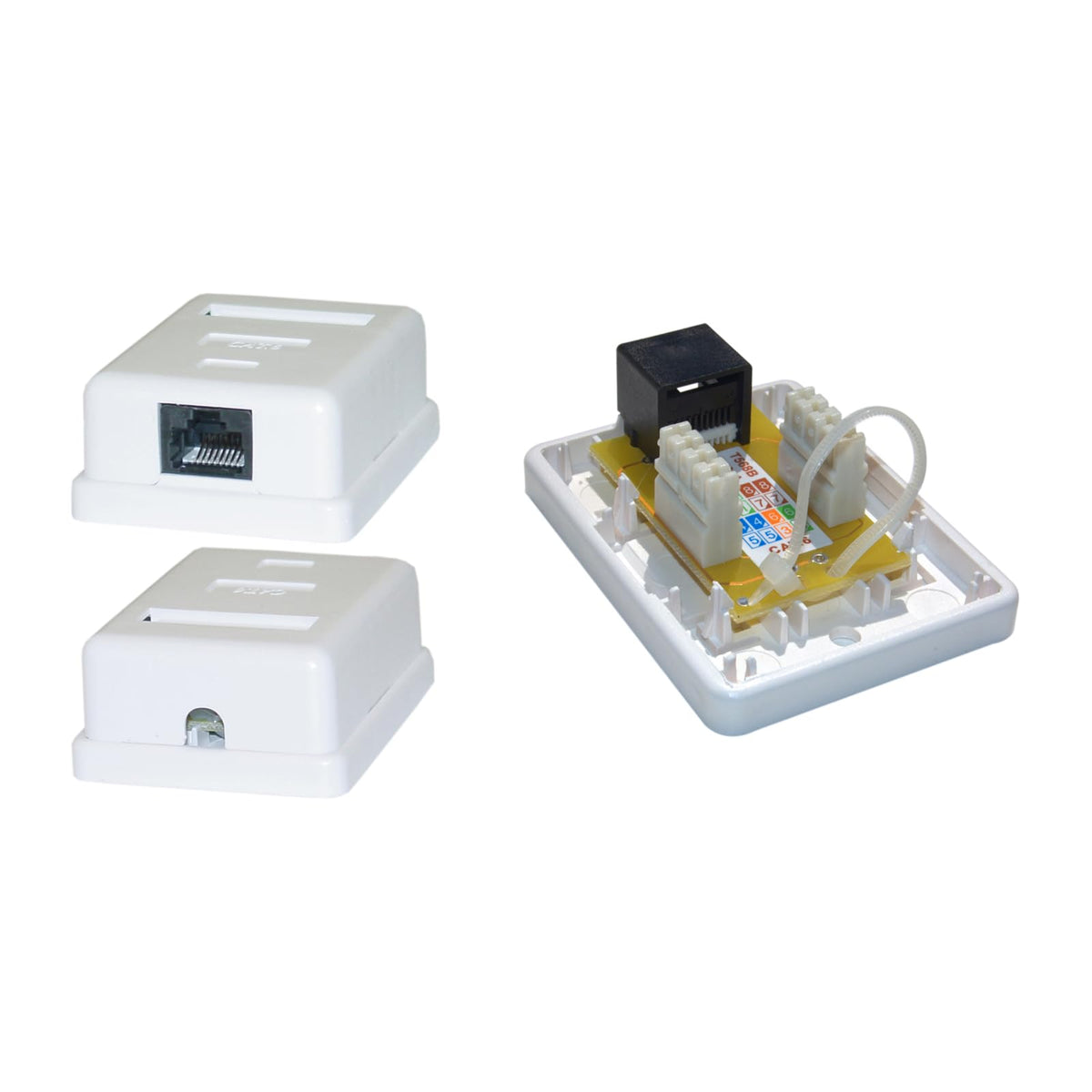 CableWholesale Cat6 1 Port Surface Mount Box, White