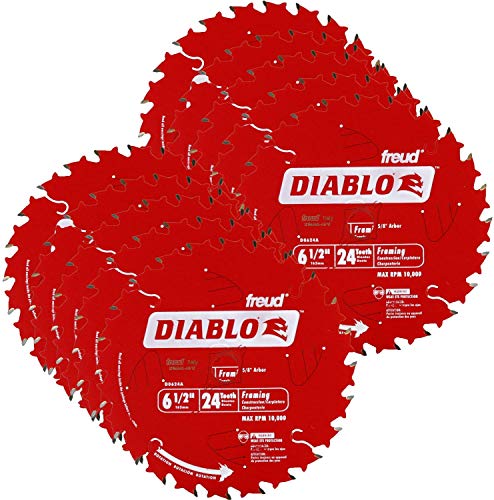 Diablo D0624A 6-1/2" 24T Framing Saw Blades 10-Pack
