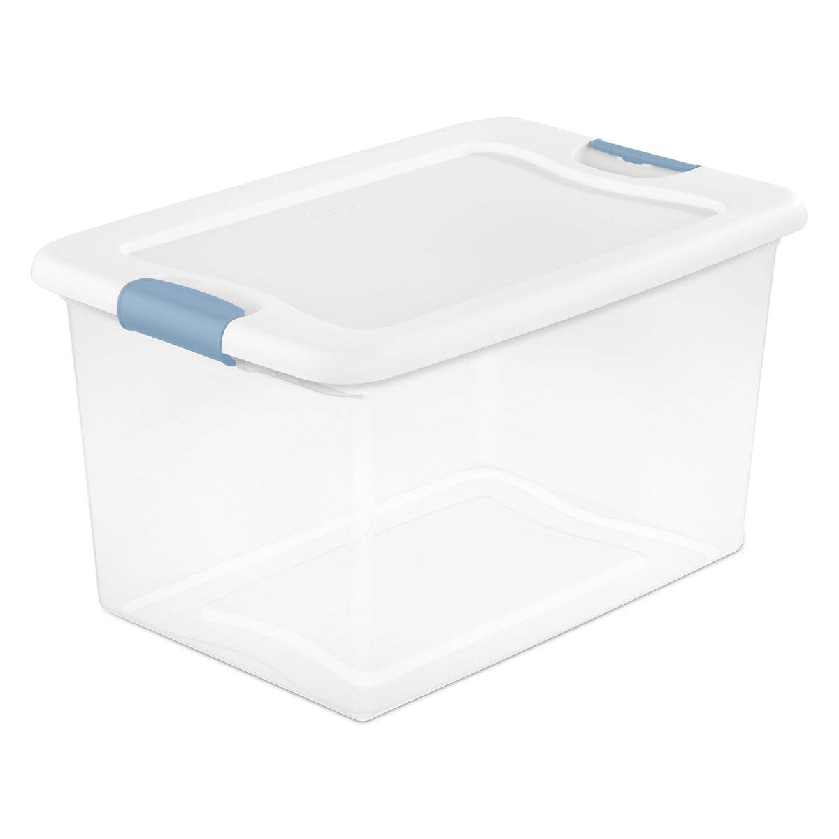 Sterilite 24-Pack Latching Box, Under Bed Storage Bins with Lids, Clear Plastic, 64 Quart - Heavy-Duty Organizing Containers for Closet, Bathroom, and Office