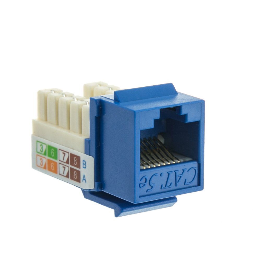 CableWholesale Slimline Cat5e Keystone Jack Blue