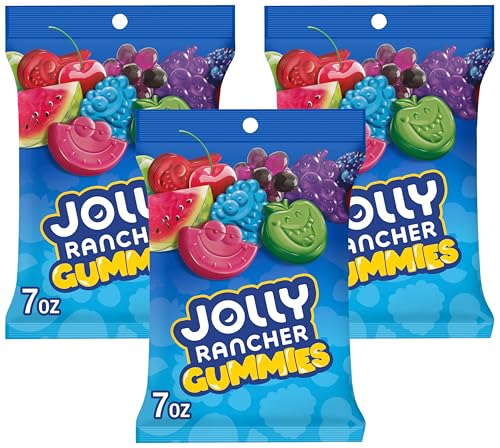 JOLLY RANCHER Gummies Assorted Fruit Flavored Candy Bag, 7 oz (Pack of 3)