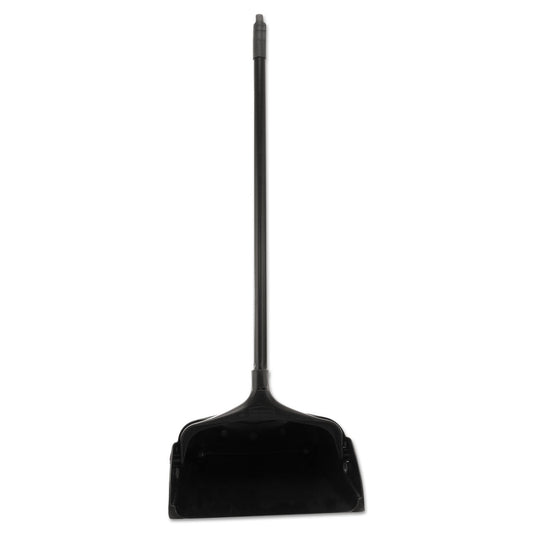 Rubbermaid Commercial Lobby Pro Dustpan with Wheels, 31 Metal Handle, 37 Overall Length, Black