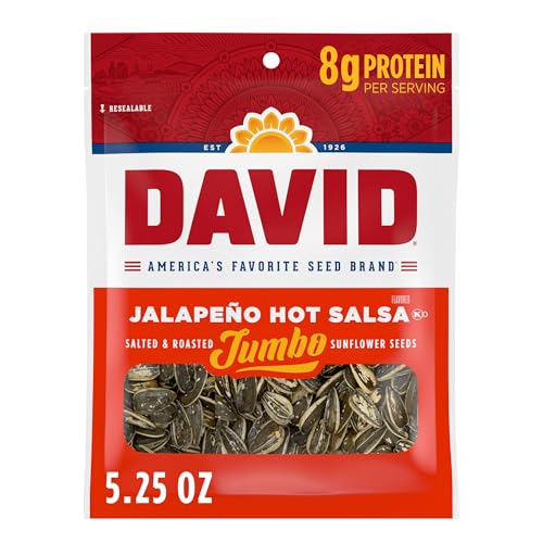 DAVID Jumbo Jalapeño Hot Salsa Sunflower Seeds 5.25 oz 12-Pack