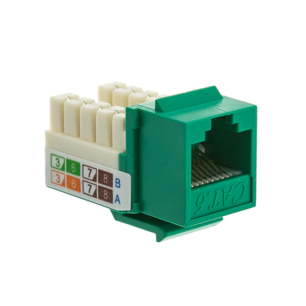 CableWholesale Slimline Cat6 Keystone Jack Green