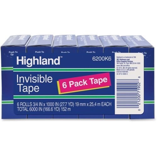 3M Highland Invisible Tape, 6