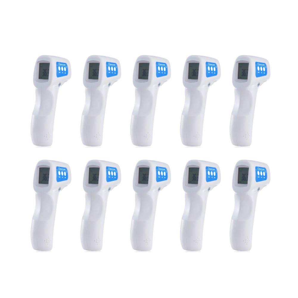 BERRCOM Non-Contact Digital Infrared Forehead Thermometer 1-Second Testing-10 Pack