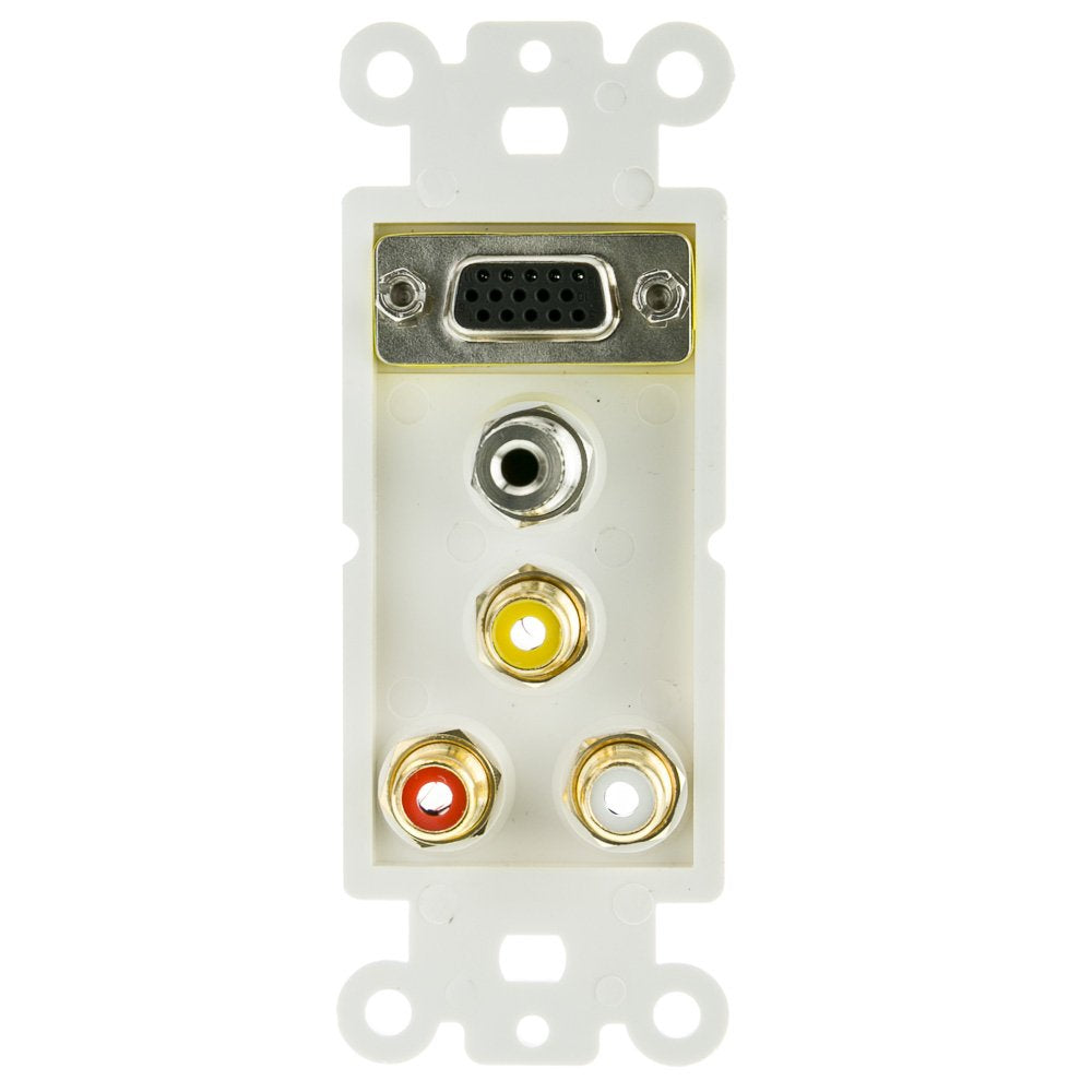 CableWholesale Decora Wall Plate 1 VGA 3.5mm 3 RCA
