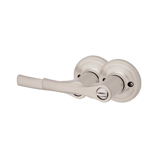 Kwikset Henley Privacy Door Lever, Satin Nickel, 2-Pack
