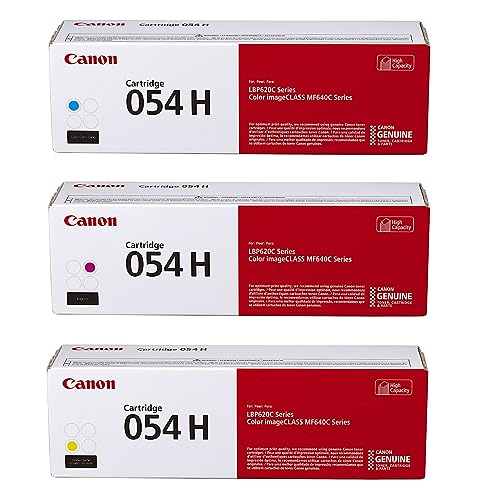 Canon Genuine 054 High Yield CMY Color Toner Cartridge Set