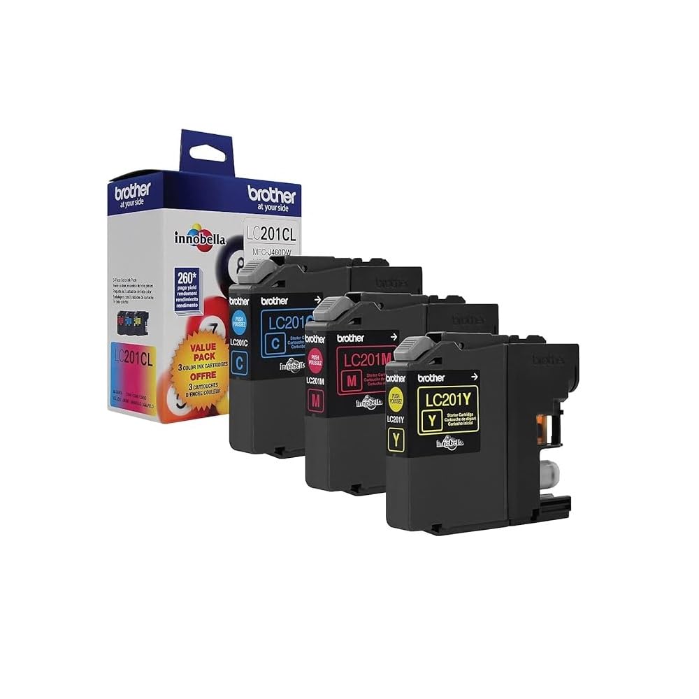 Brother LC201 Cyan/Magenta/Yellow 3-Pack Toner