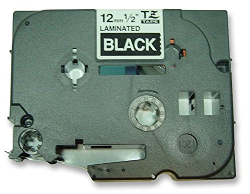 Brother TZe-335 Labelling Tape Cassette, White on Black, 12mm (W) x 8M (L), Laminated, Brother Genuine Supplies