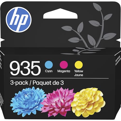 HP 935 Cyan, Magenta, Yellow Ink Cartridges (3-Pack) | Works OfficeJet 6810; OfficeJet Pro 6230, 6830 Series | N9H65FN