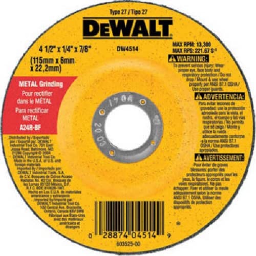 DEWALT 4-1/2x1/4 Metal GP DW4514, 25-Pack